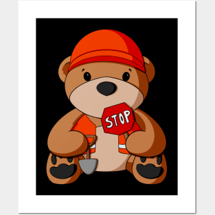 Construction Teddy Bear Posters and Art